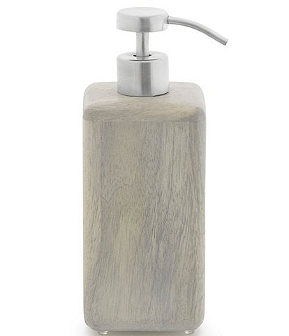 Kassatex Fiji Collection Whitewashed Mango Wood Soap/Lotion Pump Dispenser