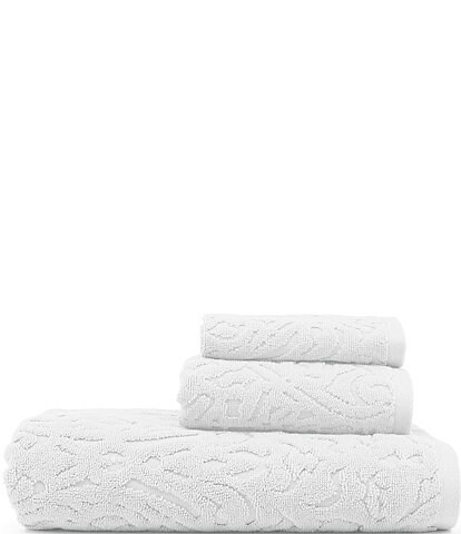 Laura Ashley Maude Jacquard White 6-Piece Bath Towel Set