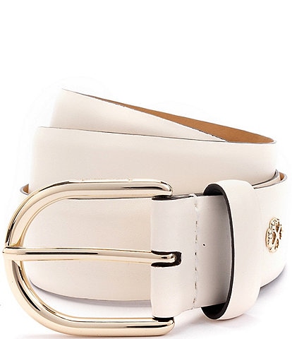 kate spade new york 1.37" Feather Edge Leather Belt