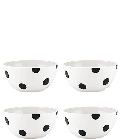 kate spade new york All in Good Taste Black Deco Dot Cereal Bowls, Set of 4