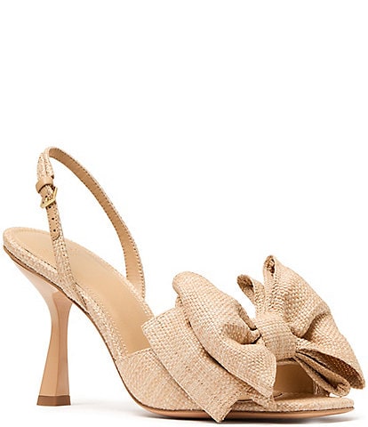 kate spade new york Beau Raffia Bow Slingback Dress Sandals