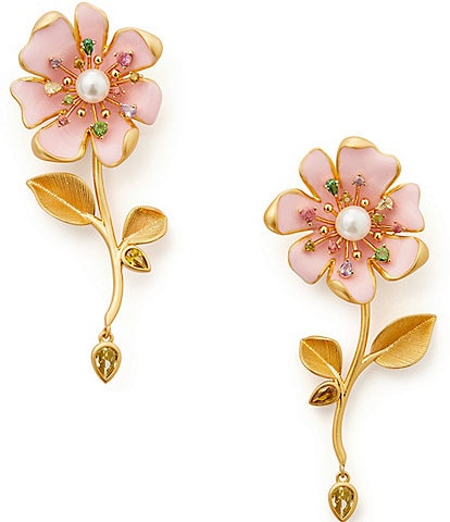 kate spade new york Bloom In Color Crystal Pearl Linear Earrings