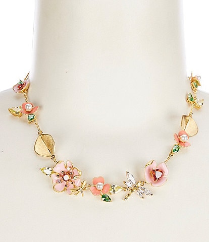 kate spade new york Bloom In Color Pearl and Rhinestone Scatter Collar Necklace
