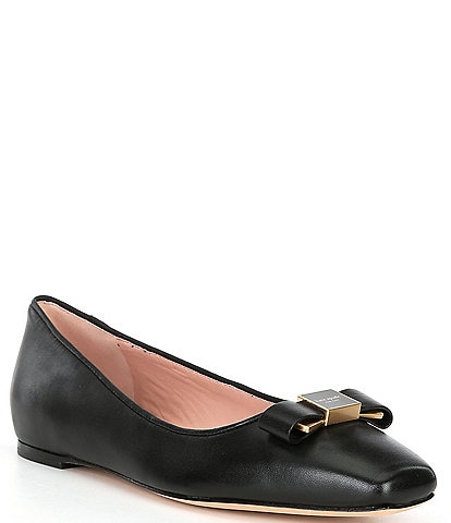 kate spade new york Bowdie Leather Ballet Flats