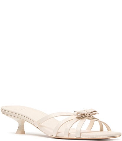 kate spade new york Carolina Pebbled Leather Bow Kitten Heel Slide Sandals