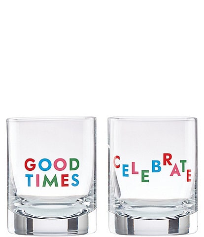 kate spade new york Celebrate Double Old Fashioned Glasses, Set of 2