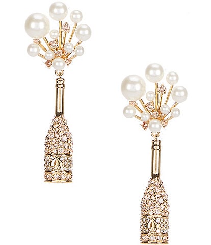 kate spade new york Cheers To That Crystal and Pearl Drop Earrings