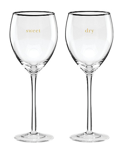 kate spade new york Cheers To Us Sweet & Dry Wine Glasses, Set of 2