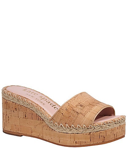 kate spade new york Cosette Leather Cork Wedge Sandals