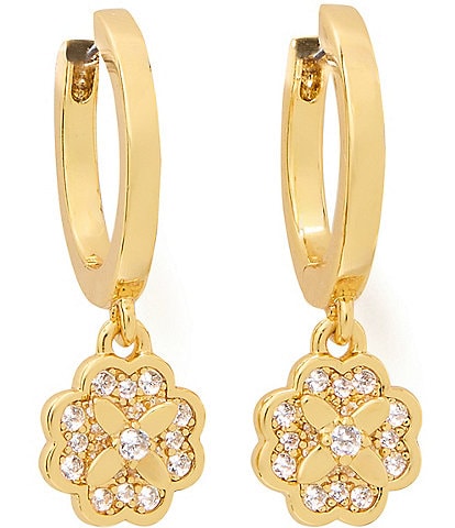 kate spade new york Crystal Heritage Bloom Huggie Drop Earrings