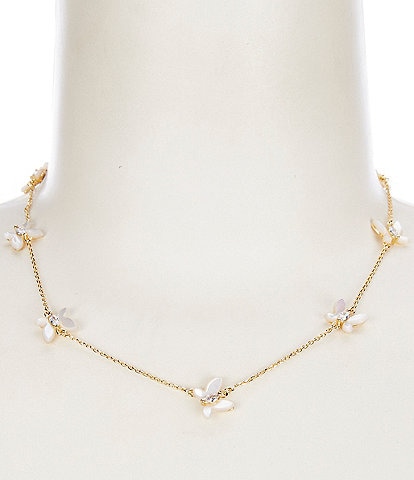 kate spade new york Delicate Social Butterfly Crystal Scatter Collar Necklace