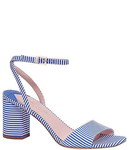 kate spade new york Delphine Striped Fabric Ankle Strap Sandals