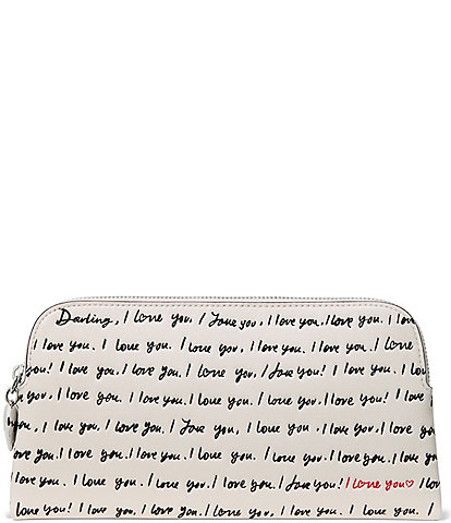kate spade new york Devin 'I Love You' Script Leather Pouch