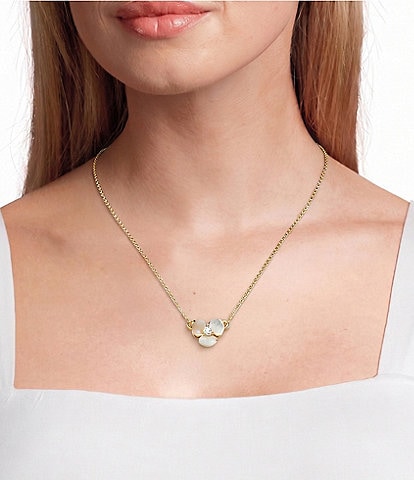 kate spade new york Disco Pansy Mother-of-Pearl Mini Pendant Necklace
