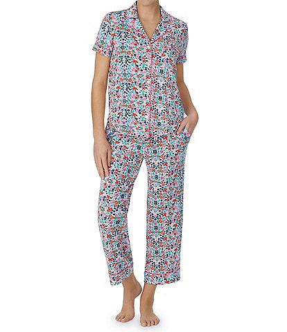 Carole Hochman Womens Midnight Pajamas Set 2 Piece Gray Leopard Size XS NWT