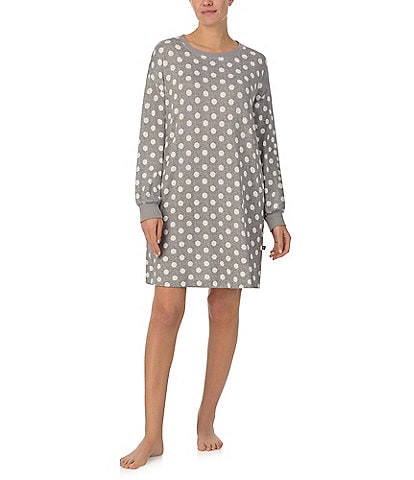 kate spade new york Dotted Sweater Jersey Long Sleeve Nightshirt