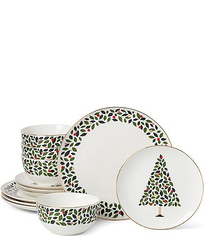 kate spade new york Evergreen 12-Piece Dinnerware Set