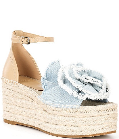 kate spade new york Flourish Denim Espadrille Platform Wedge Sandals
