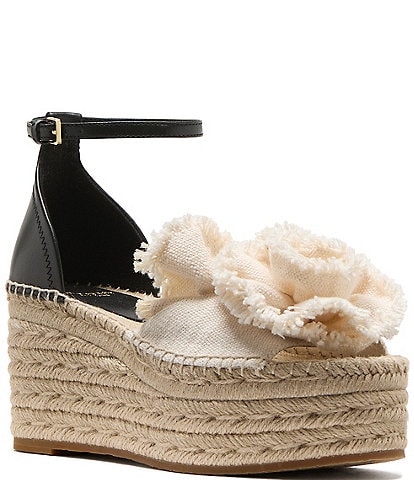 kate spade new york Flourish Canvas Floral Espadrille Wedge Sandals
