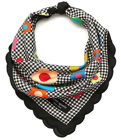 kate spade new york Gingham Garden Bandana Scarf
