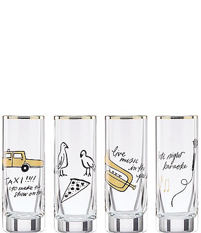 kate spade new york Good Times in a New York Minute Man Shot Glasses, Set of 4