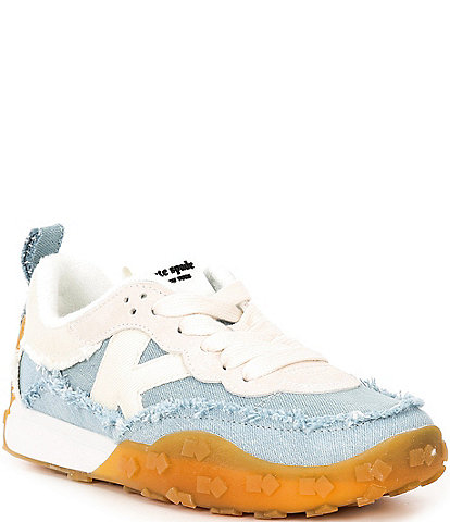 kate spade new york K As In Kate Denim Fray Lace Up Runner Sneakers