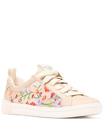 kate spade new york K As In Kate Whimsical Floral Garden Leather Mesh Court Sneakers