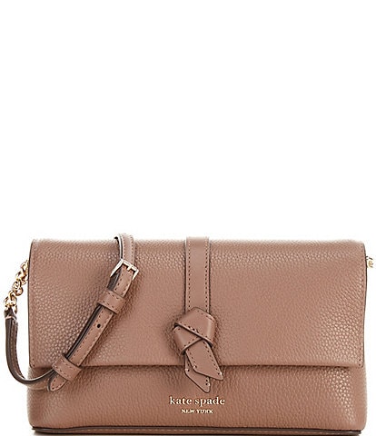 kate spade new york Knott Pebbled Leather Flap Chain Crossbody Bag