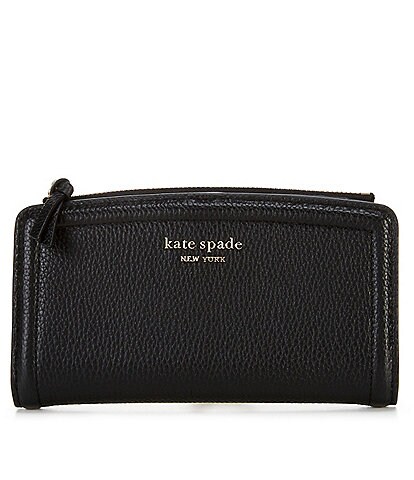 kate spade new york Knott Pebbled Leather Zip Slim Wallet
