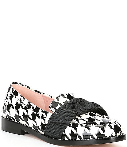 kate spade new york Leandra Bow Houndstooth Printed Loafers