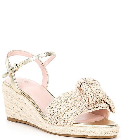 kate spade new york Leandra Raffia Espadrille Wedge Sandals