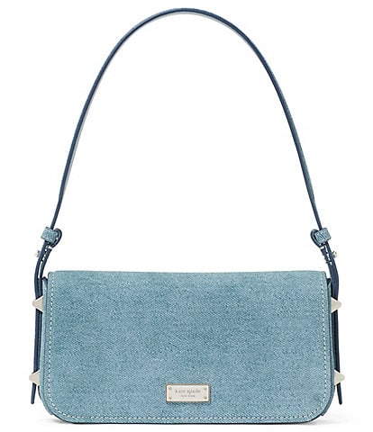 kate spade new york Liv Denim Suede Small East-West Shoulder Bag