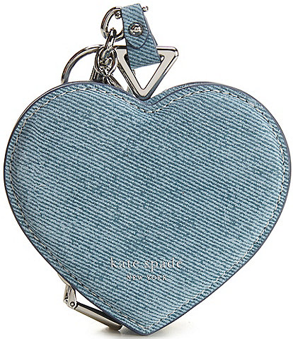 kate spade new york Liv Heart Denim Suede Coin Purse
