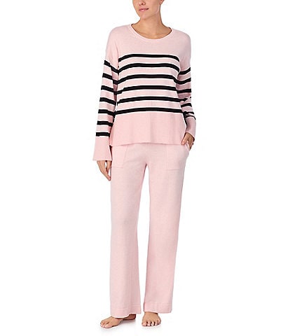 kate spade new york Long Sleeve Crew Neck Sweater Knit Pajama Set