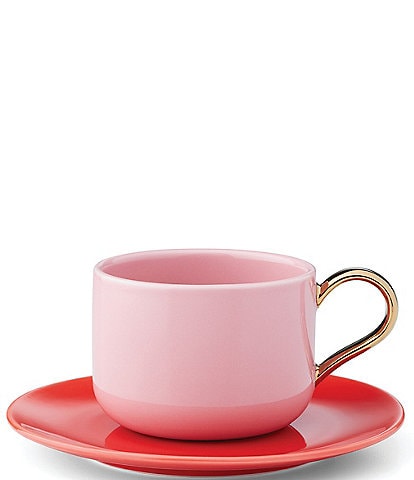 kate spade new york Make It Pop Pink Cup & Red Saucer