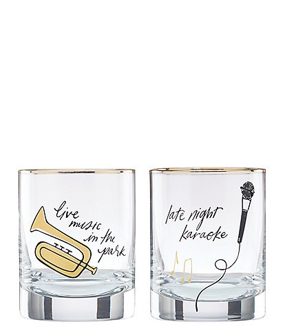 kate spade new york Manhattan Double Old Fashioned Glasses, Set of 2