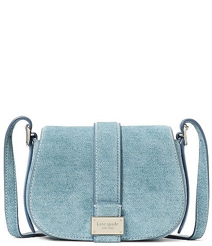 kate spade new york Nouveau Denim Suede Mini Saddle Crossbody Bag