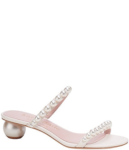kate spade new york Palm Springs Leather Pearl Embellished Dress Sandals