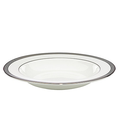 kate spade new york Parker Place Striped Platinum Bone China Rimmed Soup Bowl