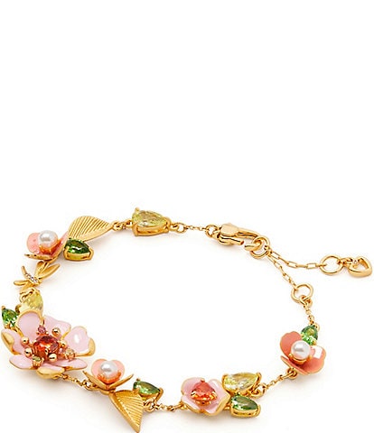 kate spade new york Pearl and Rhinestone Bloom in Color Line Bracelet