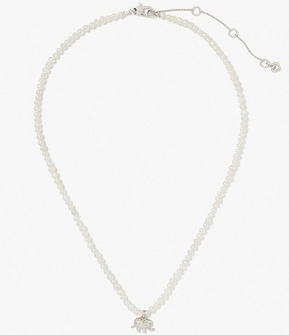 kate spade new york Precious Elephant Pearl Short Pendant Necklace