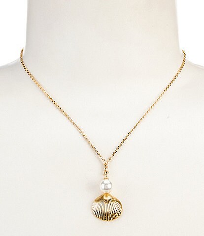 kate spade new york Reef Treasure Seashell Pearl Mini Pendant Necklace