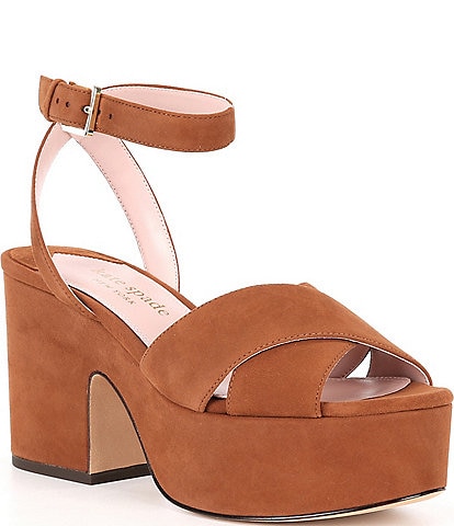 kate spade new york Rio Suede Ankle Strap Platform Sandals