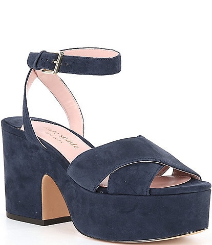 kate spade new york Rio Suede Ankle Strap Platform Sandals