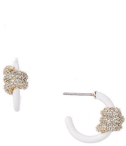 kate spade new york Ropes & Knots Enamel Pave Knot Hoop Earrings