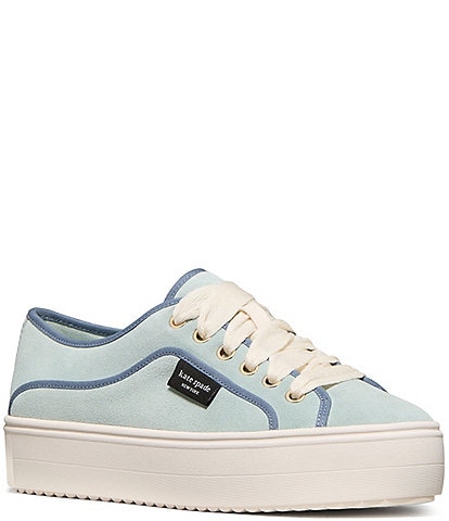 kate spade new york Sam Icon Piped Suede Platform Sneakers