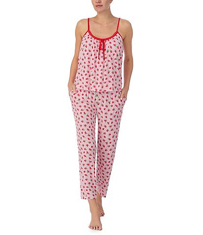 kate spade new york Sleeveless Scoop Neck Knit Cami & Pant Raspberry Pajama Set