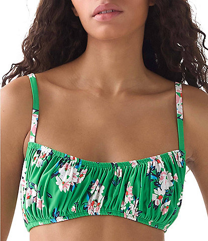 kate spade new york Spring Daisies Shirred Underwire Bralette Swim Top