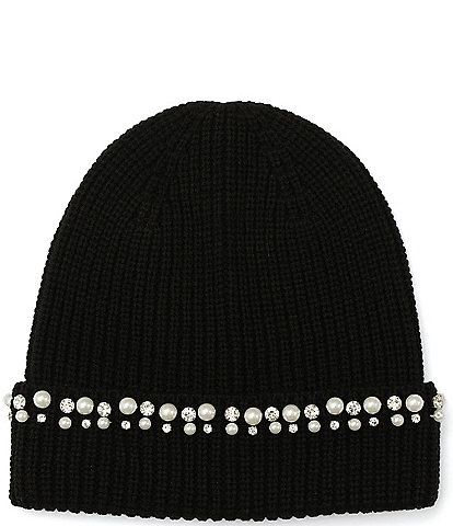 kate spade new york Stacked Embellished Cuff Knit Beanie