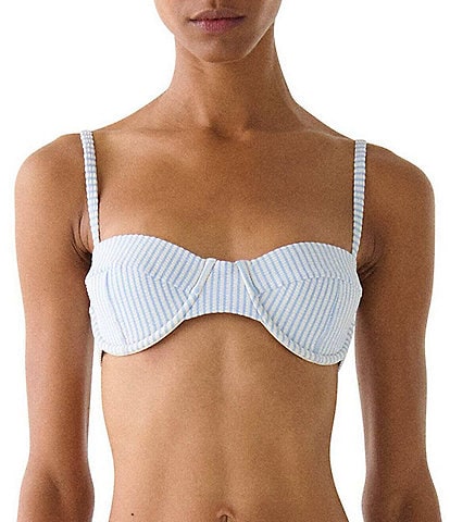 kate spade new york Stripe Underwire Bra Swim Top